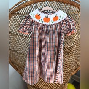 Pumpkin smoked baby girl dress